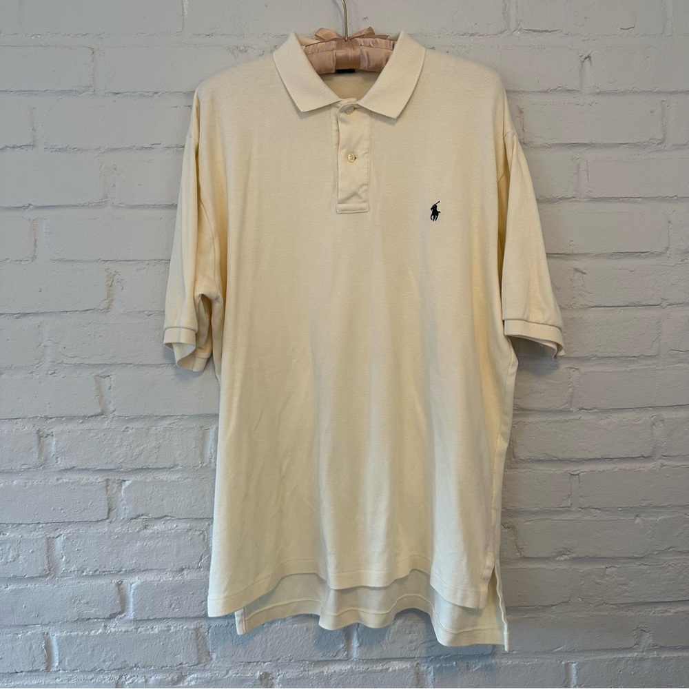 Men’s Polo Ralph Lauren Logo Yellow Polo Cotton T Shirt w/ Collar